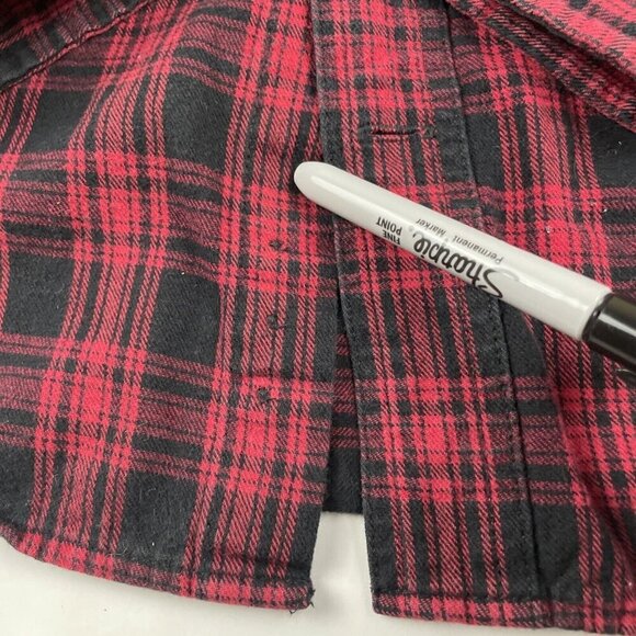 Duluth Trading Co. Flannel Shirt Men’s 2XL Trim Fit Button Up Plaid Red Black - Picture 9 of 10
